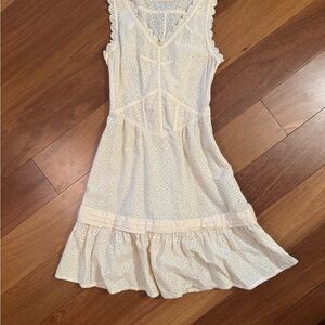 Lace Trim Eyelet Dress